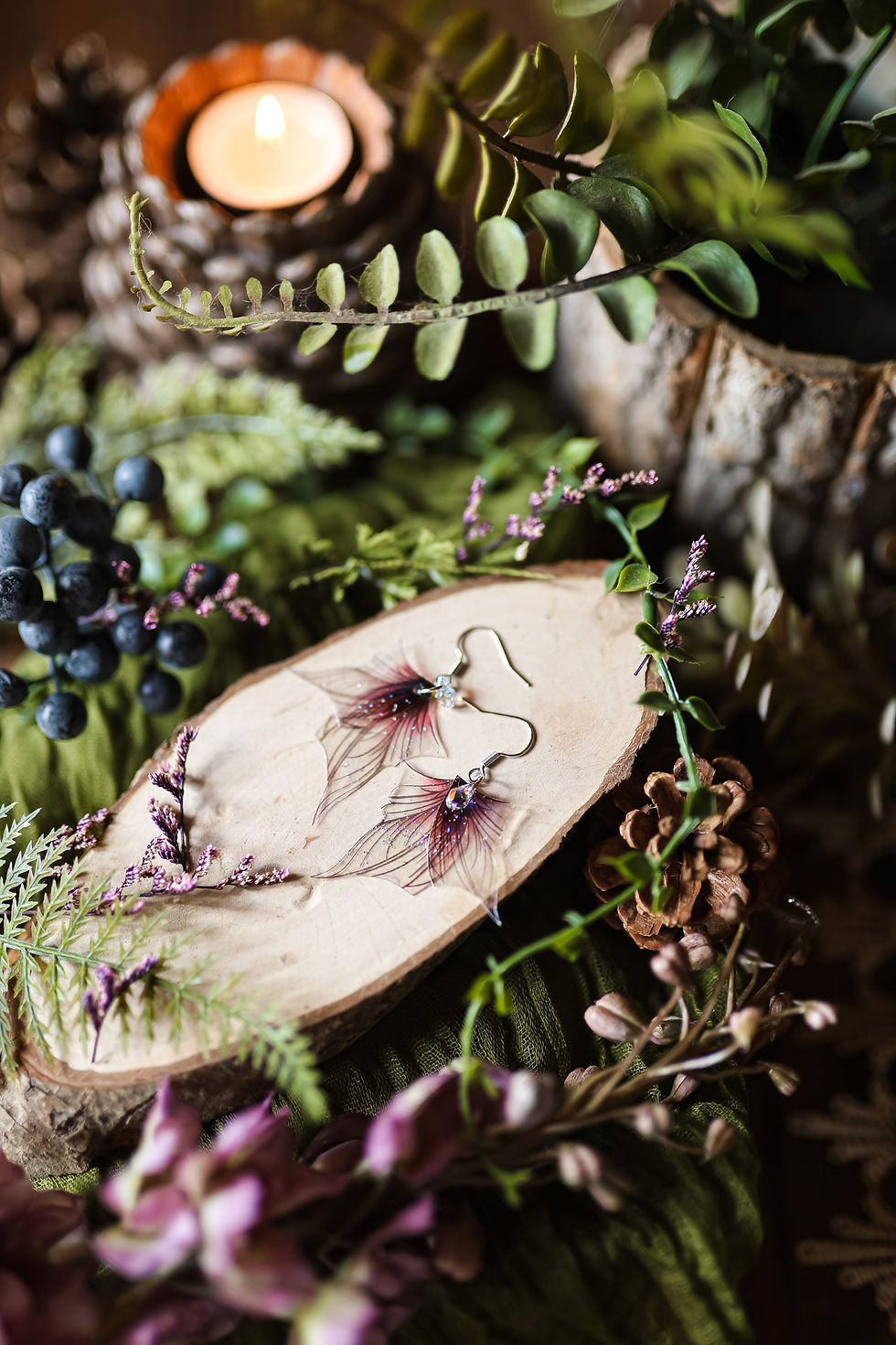 Thumbnail: Bois des Contes - boucles d'oreilles