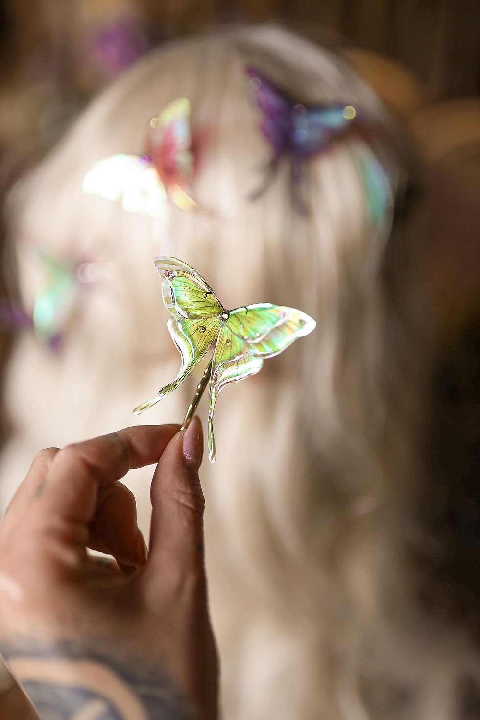 Miniature : Papillon Lune - barrette