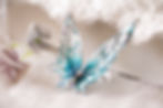 collier bijoux ailes de fée papillon nageoires de sirène elfique fantasy féerique couleur bleu turquoise