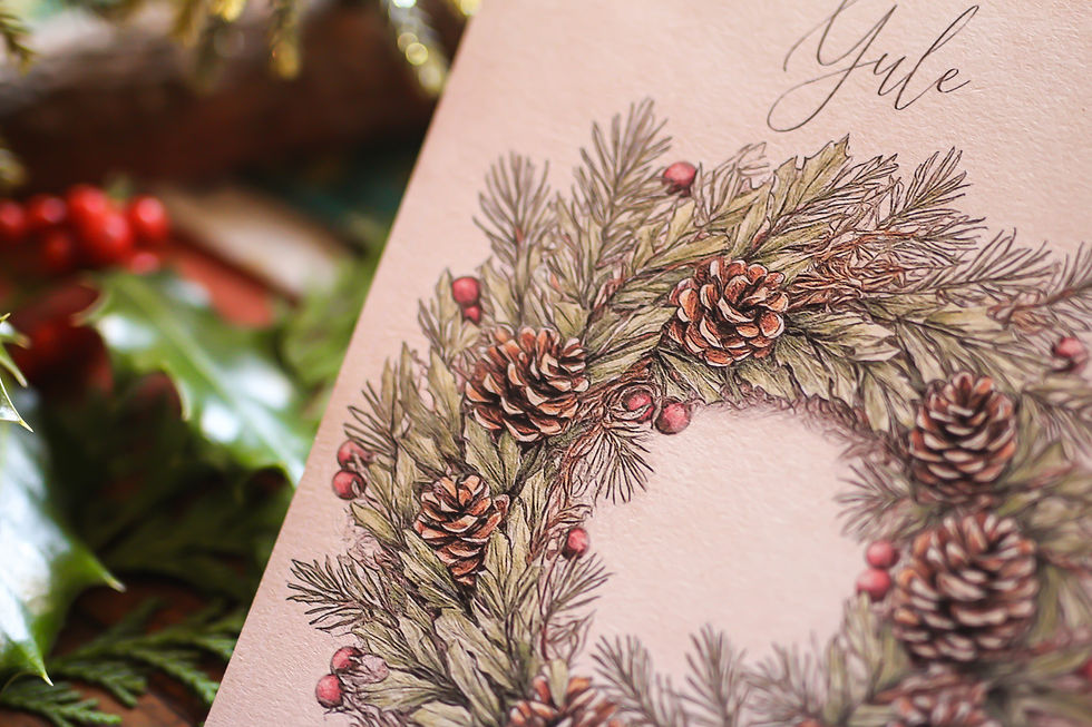 Thumbnail: print illustration fantasy dessin couronne automne noël yule automne forêt papier recyclé le seigneur des anneaux féerique