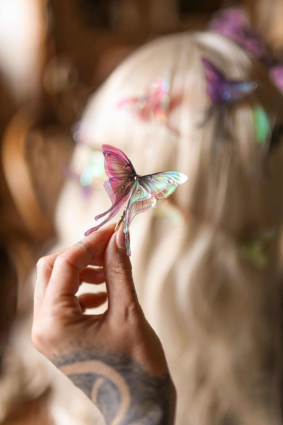 Miniature : Papillon Lune - barrette