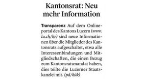 NEUE INFORMATIONEN ÜBER DIE MITGLIEDER DES KANTONSRATS