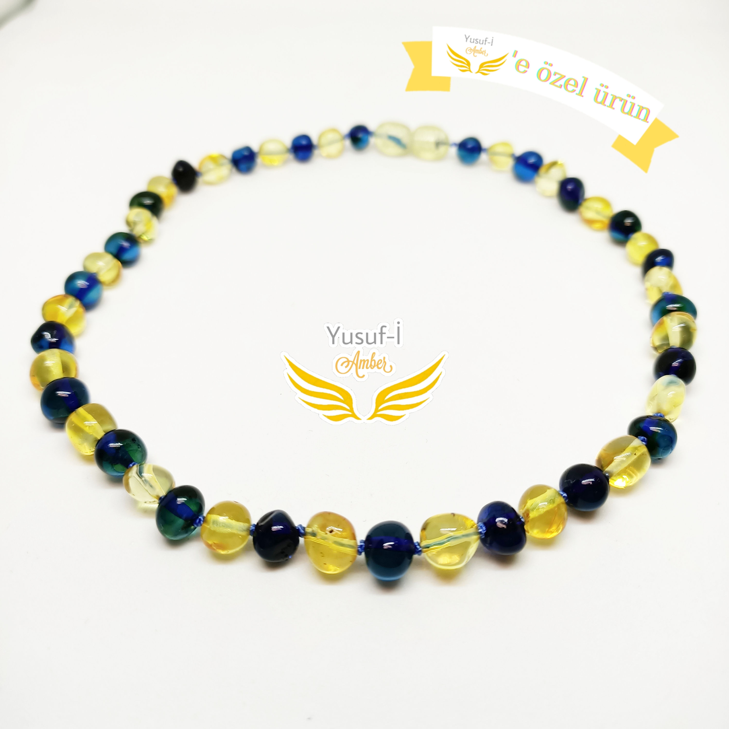 Mavii&Sarı Kehribar Bebek Kolyesi