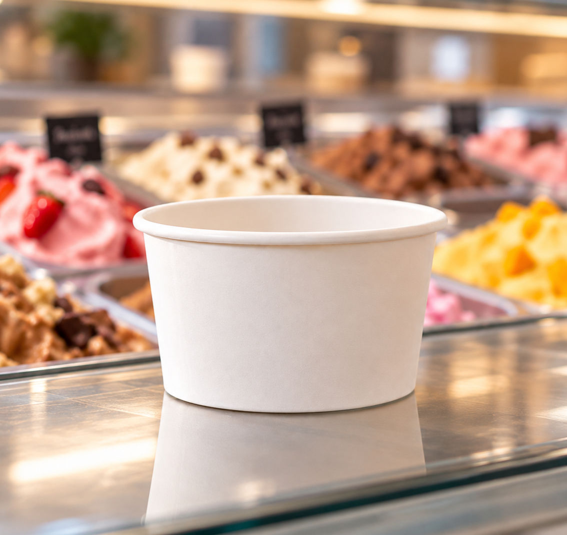 VASO DE CARTON PARA HELADO 6 ONZAS BLANCO