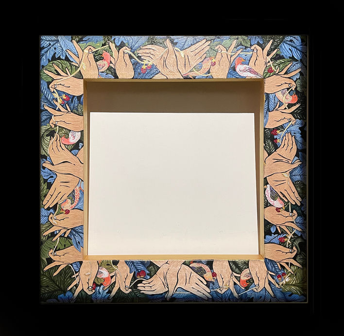 Singing with Joy and Peace(黑背景) 油彩、松木 Oil on wood 55x55cm 2021.jpg