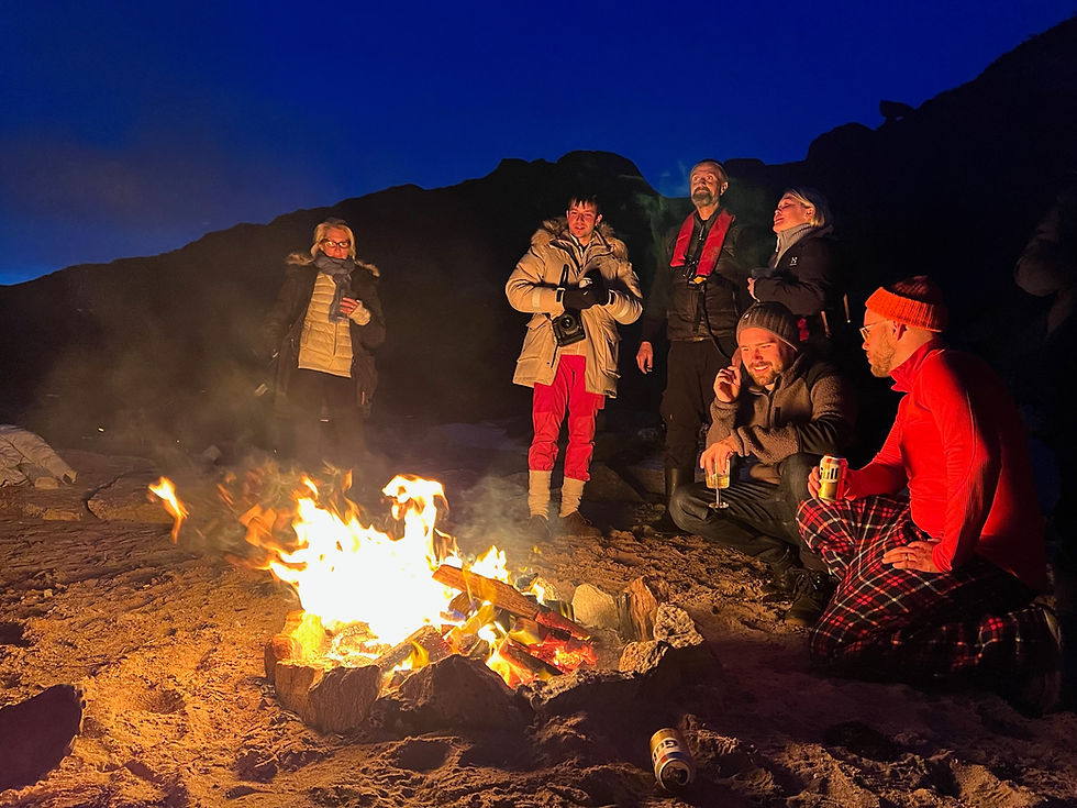 Fire. On a beach. In Greenland.