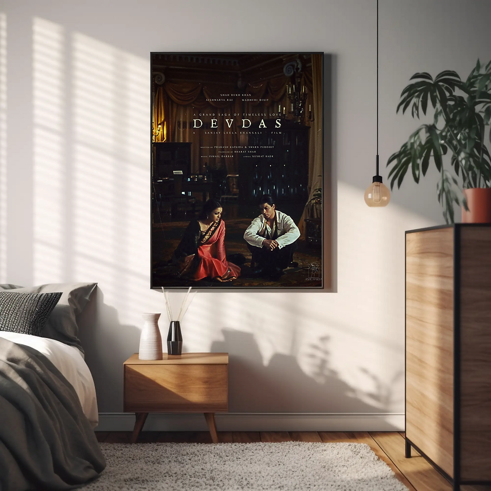 Thumbnail: Shah Rukh Khan as Devdas and Aishwarya Rai as Paro sitting quietly in a grand mansion, lost in deep thought.