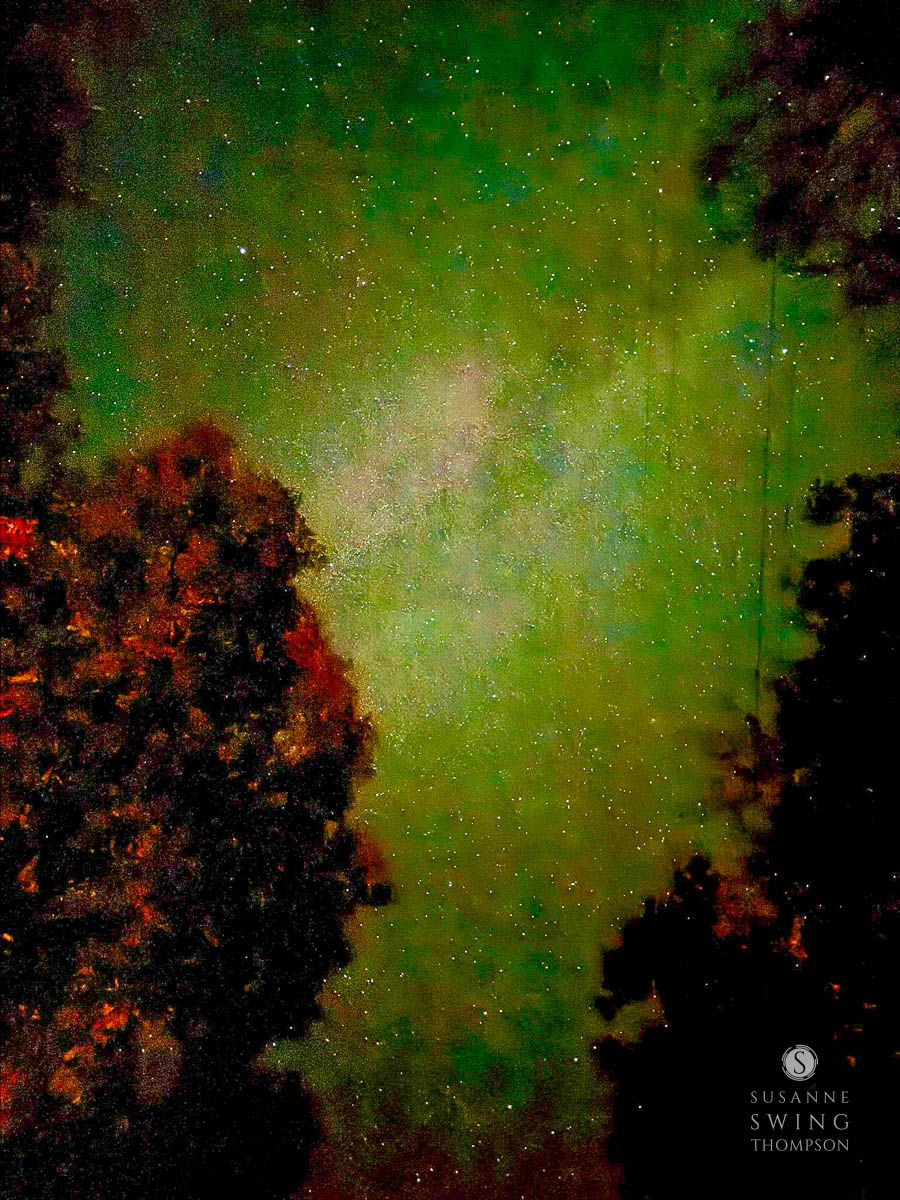 The mixed media piece created from this photograph includes brush strokes of acrylic layers, adding texture to the image.