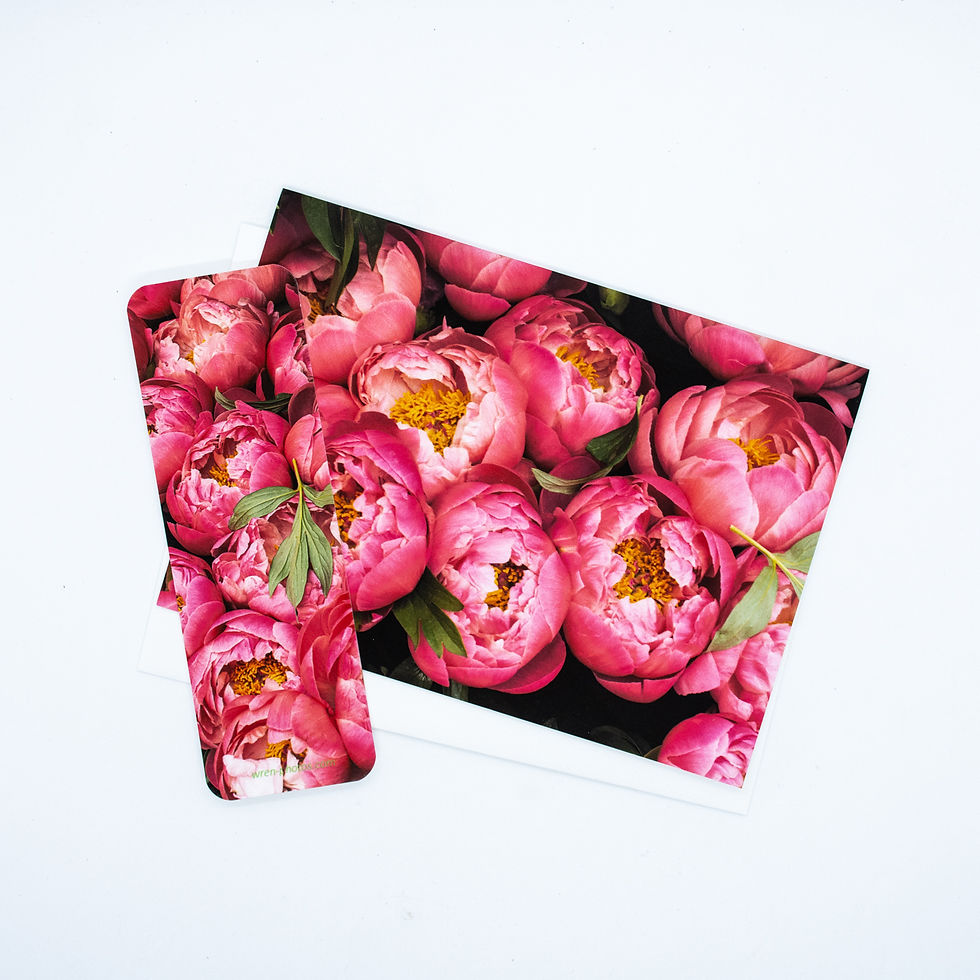 Thumbnail: Bookmark, Peonies