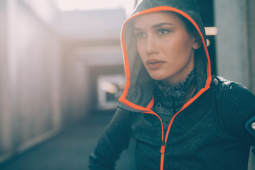 Girl in Running Clothes