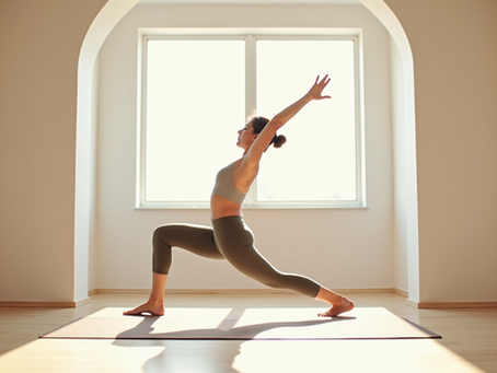A yogi practicing Mountain Pose indoors with natural light