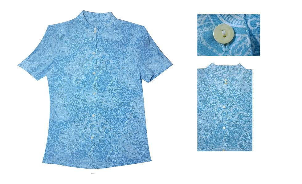 Thumbnail: LADIES BLUE PRINTED POLO