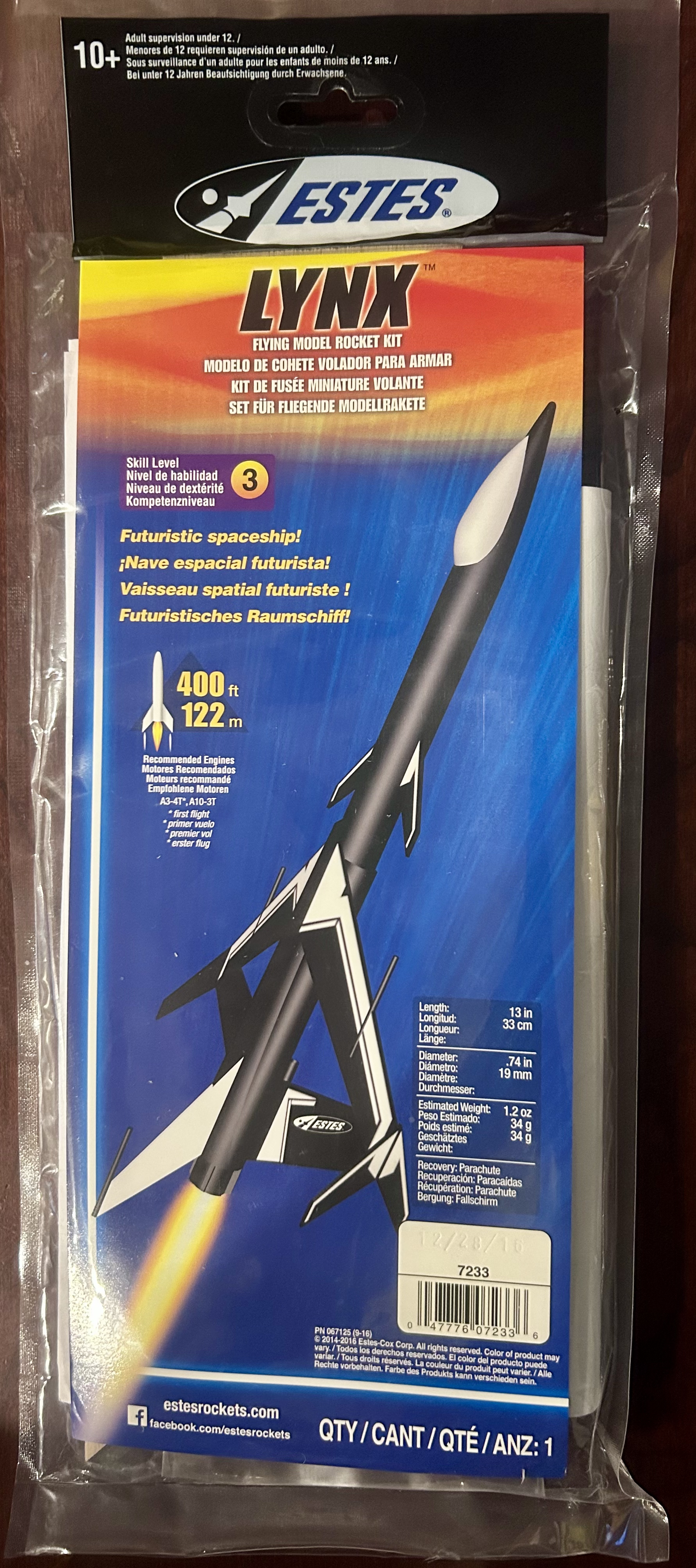 Lynx - Flying Model Rocket Kit - Estes