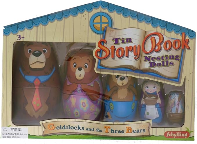 Tin Story Book Nesting Dolls - Goldilocks and the Three Bears - Schylling