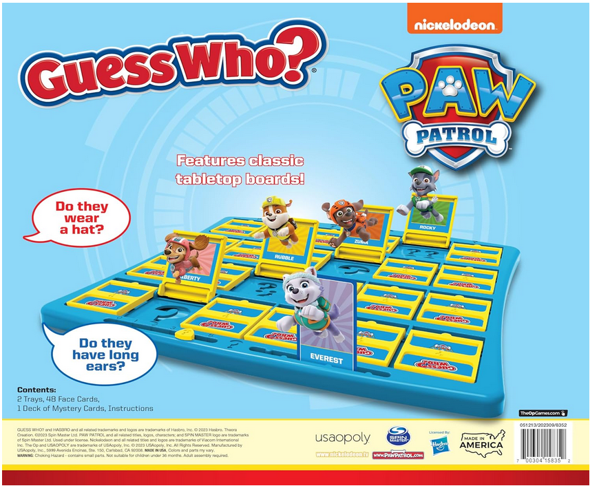 Guess Who Paw Patrol - The Op Games
