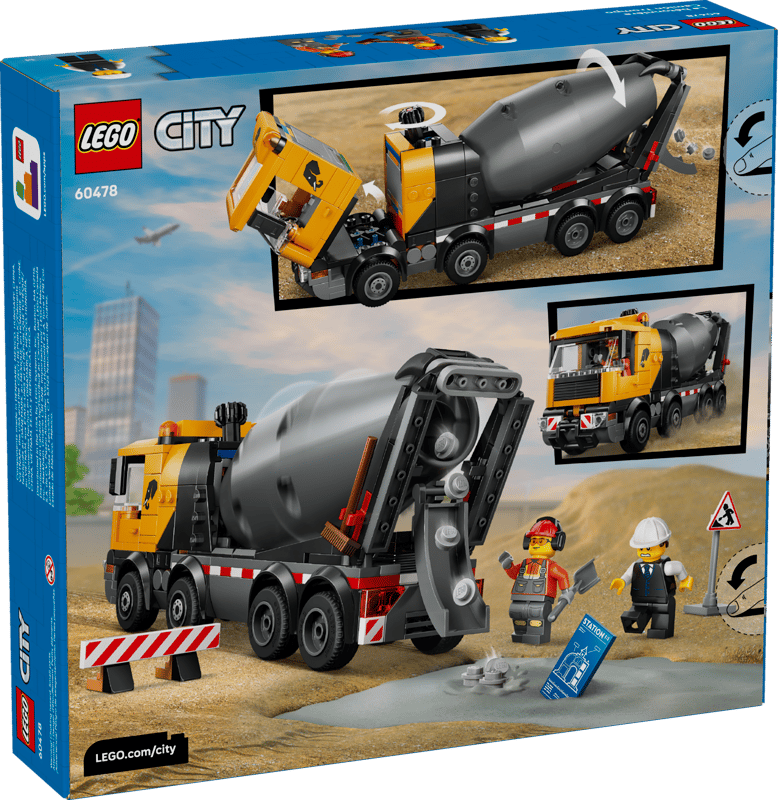 Thumbnail: LEGO 60478 City: Cement Mixer back of box