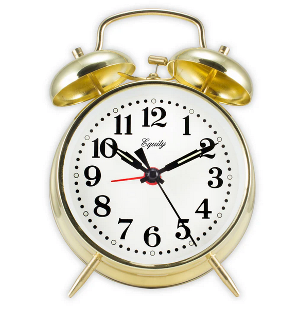 Analog Quartz Twin Bell Key Wind Alarm Clock - La Crosse Technology