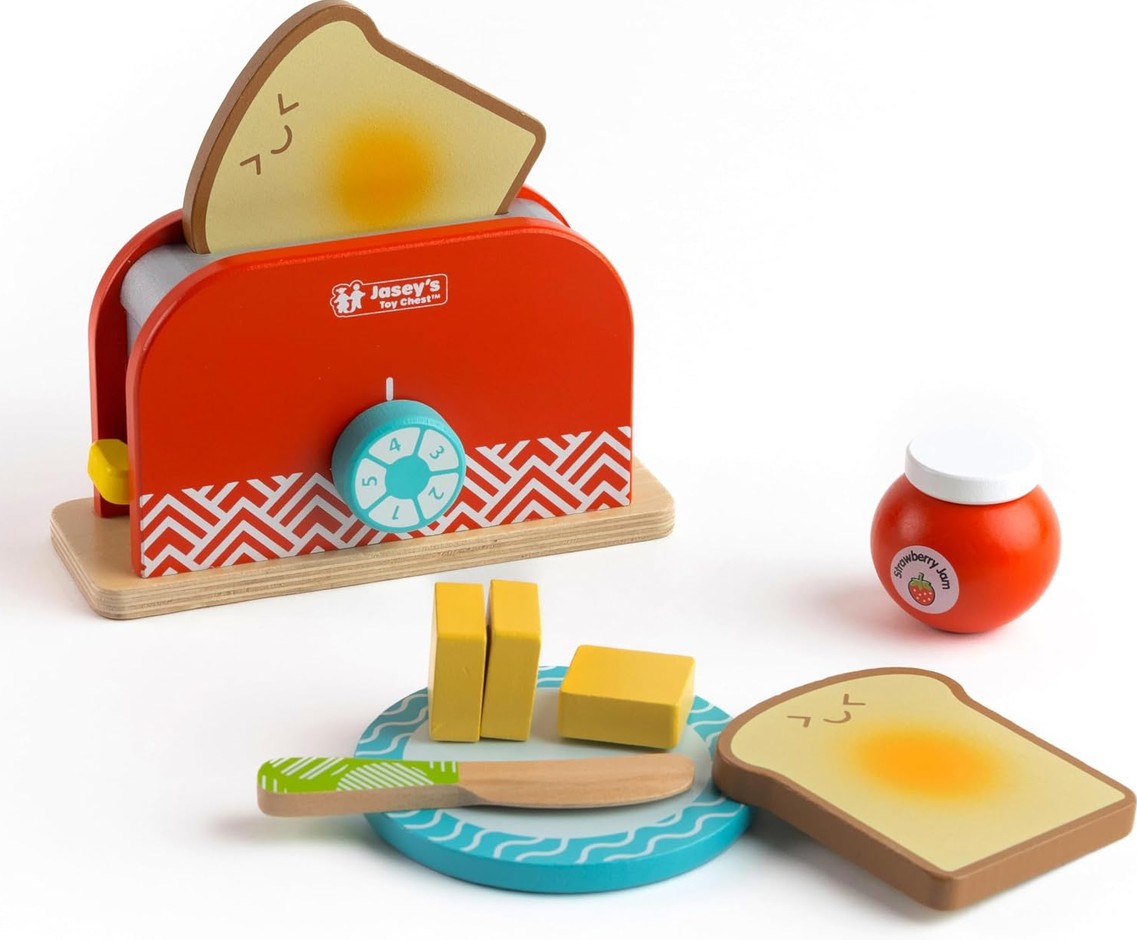 Wooden Press & Pop Toaster Set - Jasey's Toy Chest