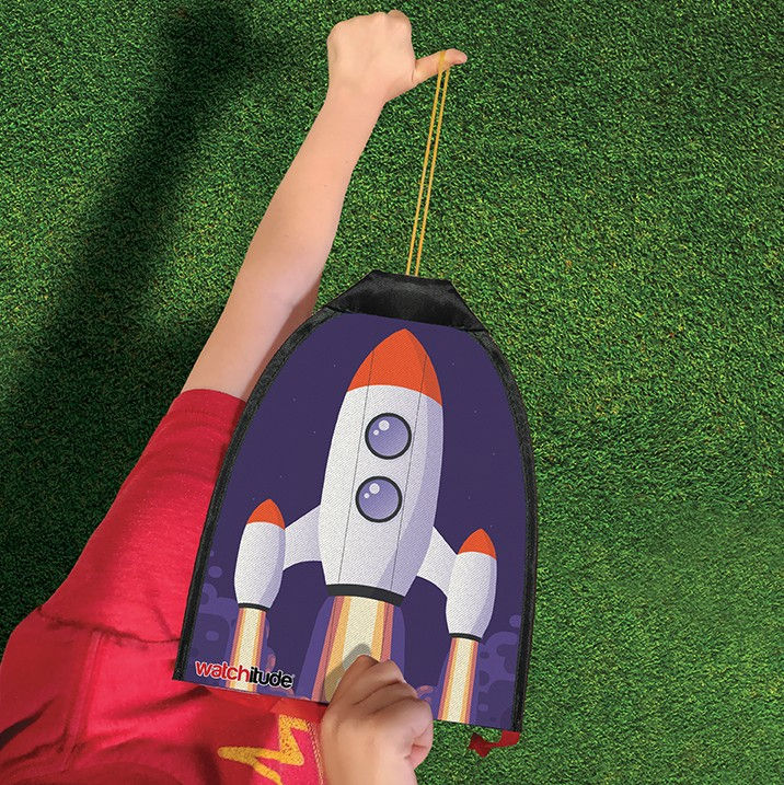 Thumbnail: Rubber Band Rocket Kite - Rocket Ship - Watchitude