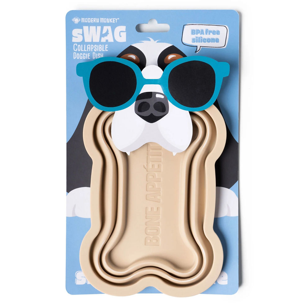 Thumbnail: SWAG Collapsible Doggie Dish Dog Bone or Paw Print - Modern Monkey