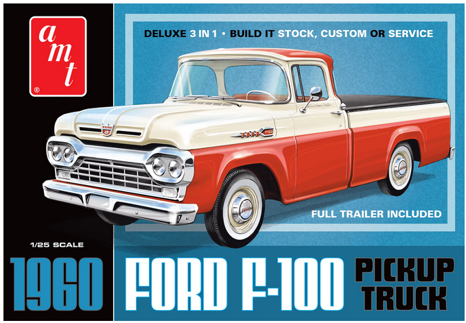 AMT 1960 Ford F-100 Pickup w/Trailer 1:25 Scale Model Kit
