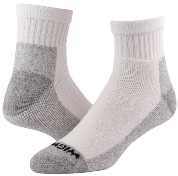 At Work Quarter 3-Pack Cotton Socks S1360 - White/Sweatshirt - Wigwam