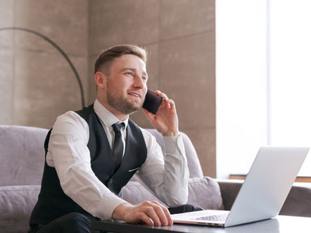 A businessman taking a call.