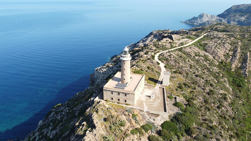 A lighthouse on the Sardinian Coastline