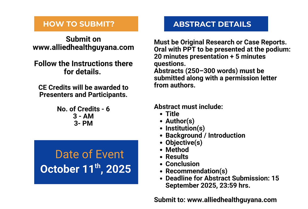 Allied Health Scientific Forum - CALL FOR PAPERS