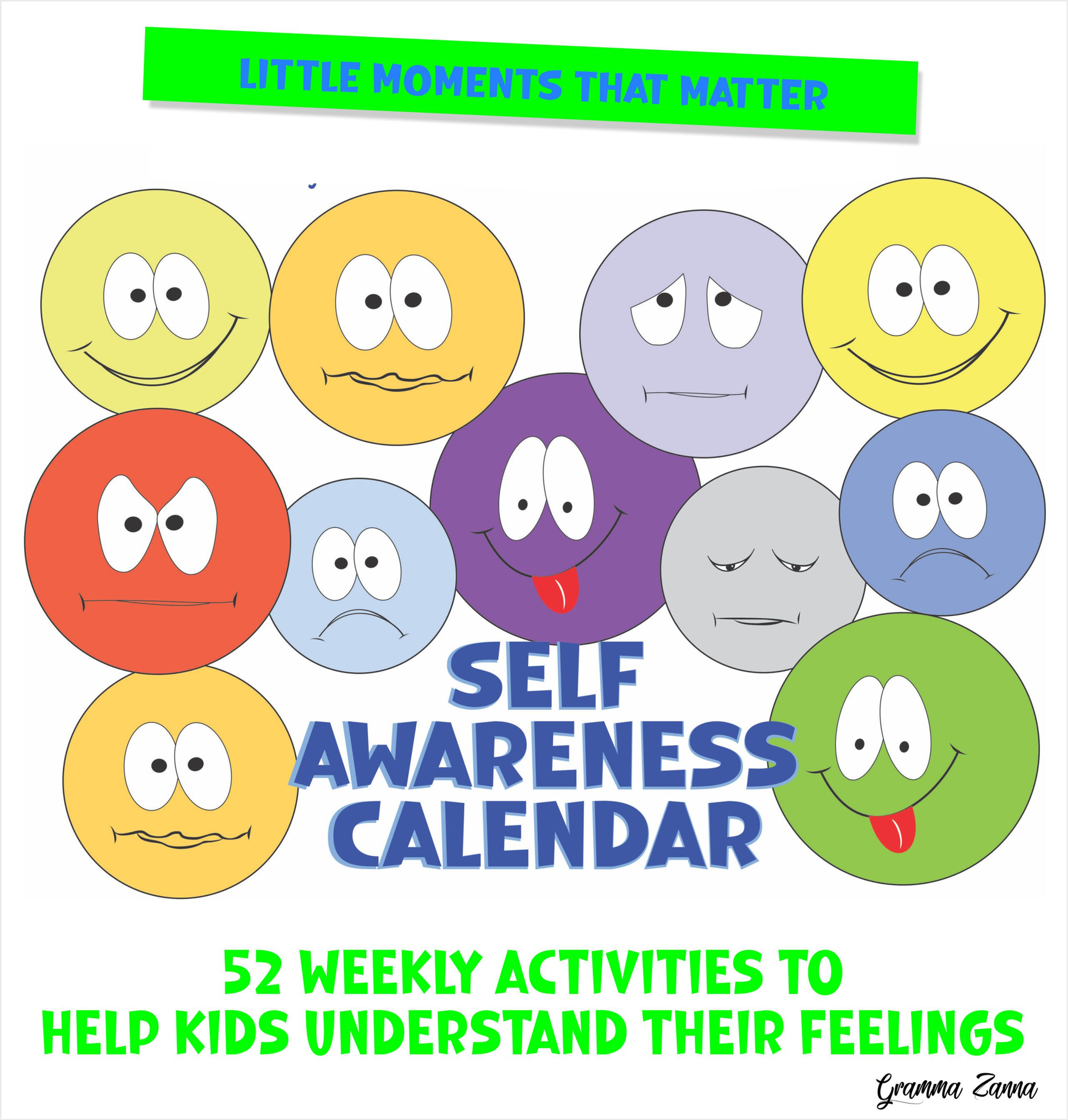 Self-Awareness Calendar - Weekly Activities