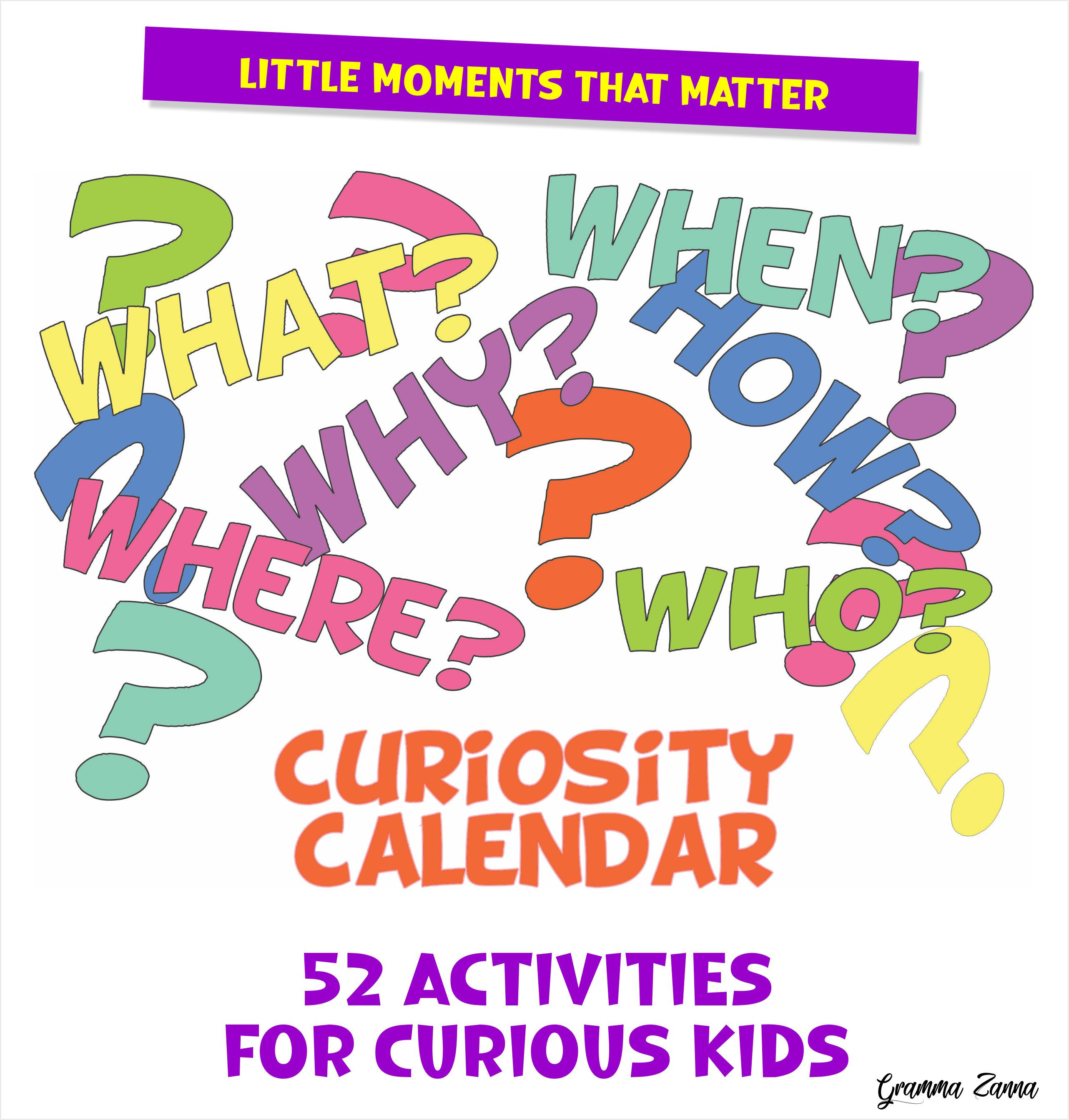 Curiosity Calendar - Weekly Activities