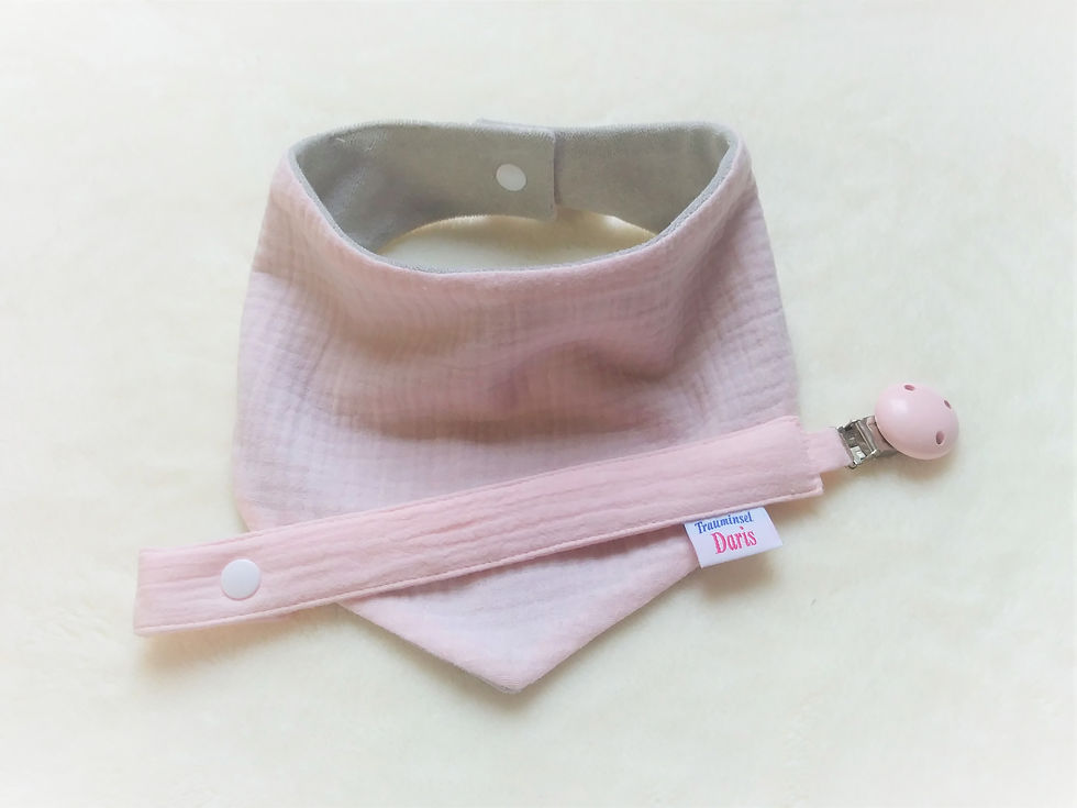 Miniaturbild: Halstuch und Schnullerband mit Namen für Mädchen, Babyset für Geschenk
