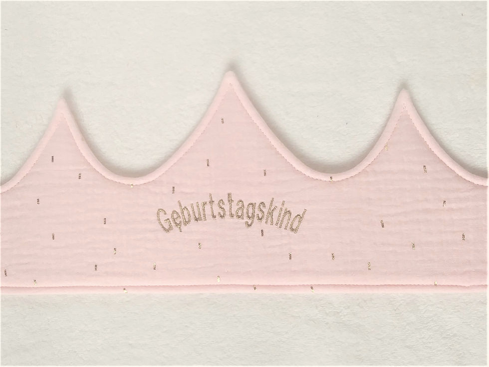 Miniaturbild: Geburtstagskrone aus Misselin mit goldenen Streichen