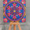 Thumbnail: 8" Square Hand-Painted Mandala, Wall Art – Red, Blue, Gold Acrylic, Rhinestones