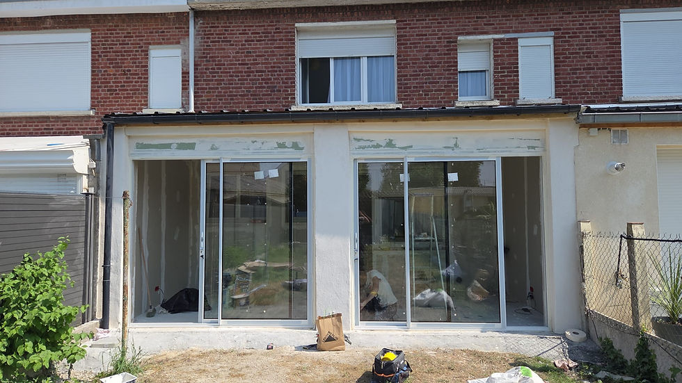 Construction d'une veranda.