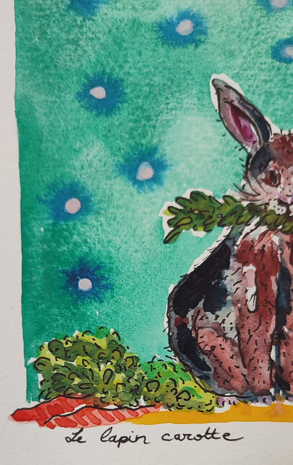Miniature : Lapin carotte - illustration sur papier