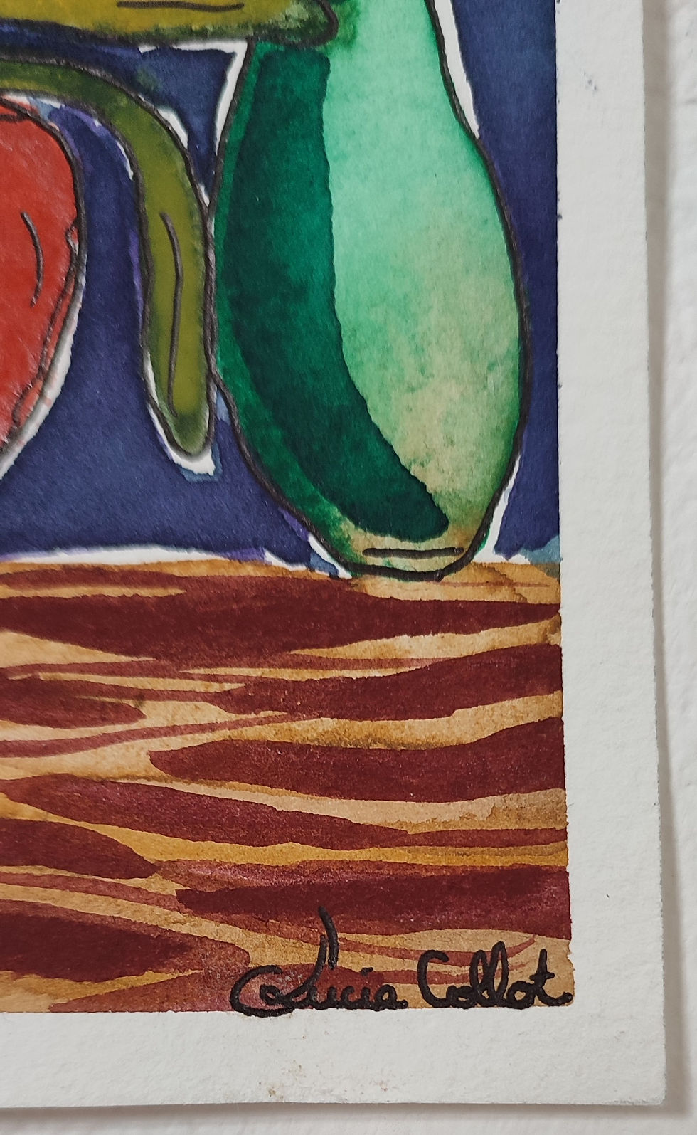 Miniature : Green and blue - illustration sur papier