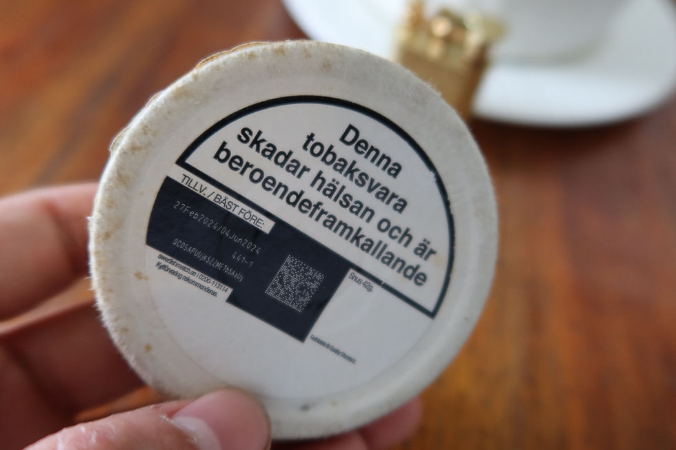 Swedish Snus Warning Label in Swedish