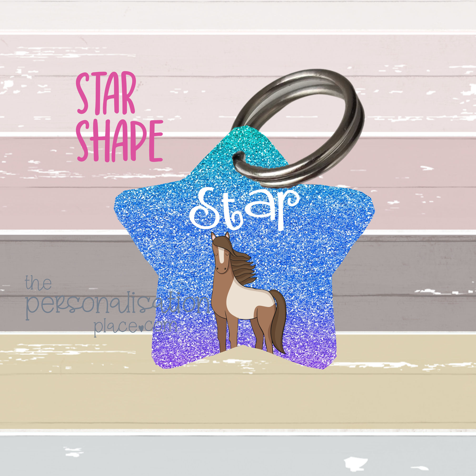 Skewbald Brown & White Horse ID Tag