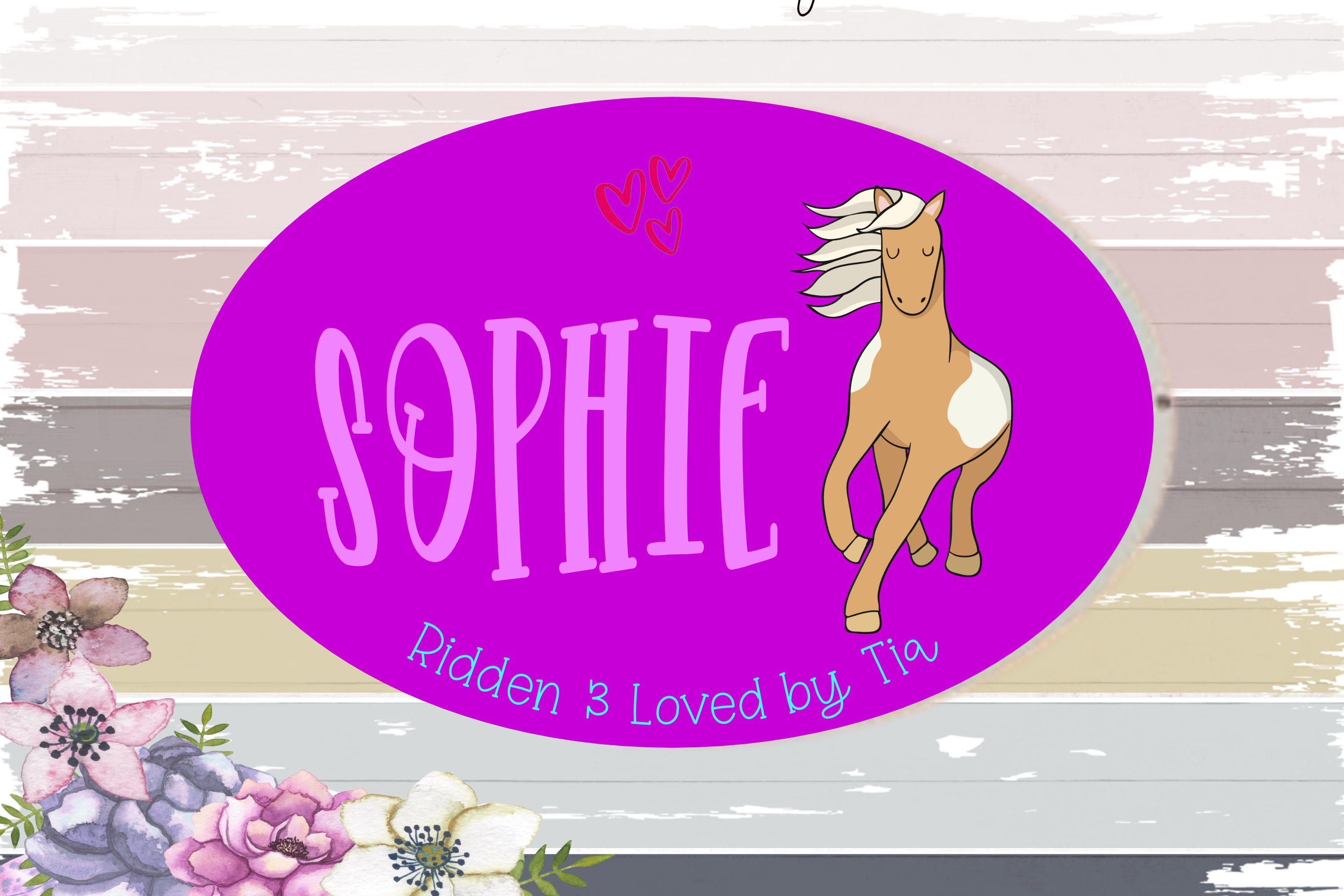 Palamino Caramel Pony Oval Stable Sign