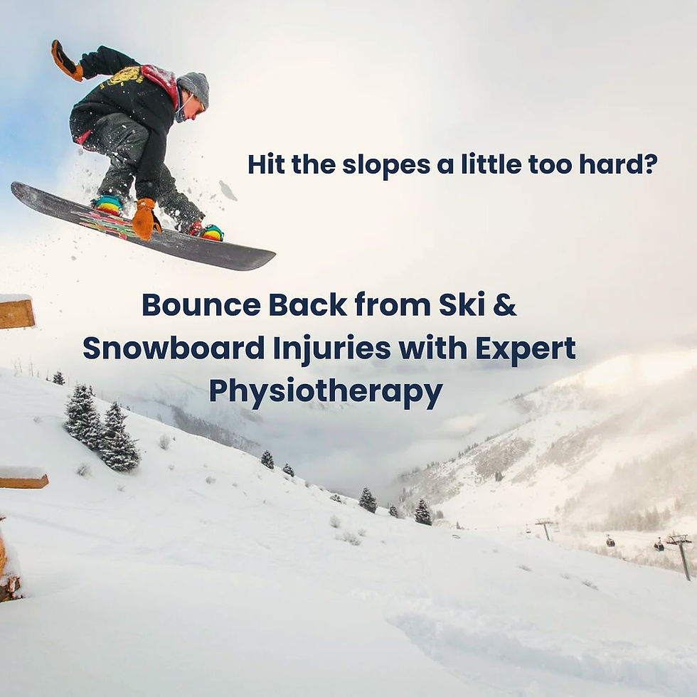 Hit the slopes a little too hard? Skiing and snowboarding are thrilling, but they can also take a toll on your body. If you’re dealing with a sprain, strain, or more serious injury from the mountains, our physiotherapy team is here to help.