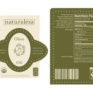 Olive Oil Bottle Label