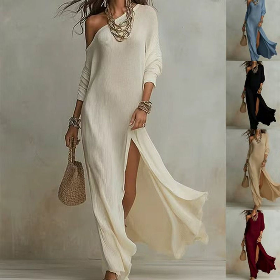 2026 European and American - Summer New Style Elegant Long-sleeved Knitted Plea