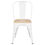 Miniature : Chaise de bistrot de style industriel blanche avec assise en bois clair