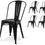 Miniature : Lot de 4 chaises noires en métal noir brillant