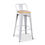 Miniature : Lot de 4 Chaises de bar en métal blanc mat hauteur 66cm assise bois Clair