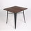 Miniature : Table de bistrot Factory carrée en métal noir mat et plateau bois sombre 80x80