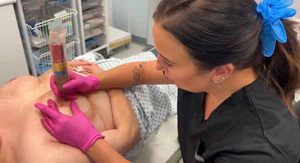 NHS nurse training session - nipple tattoo