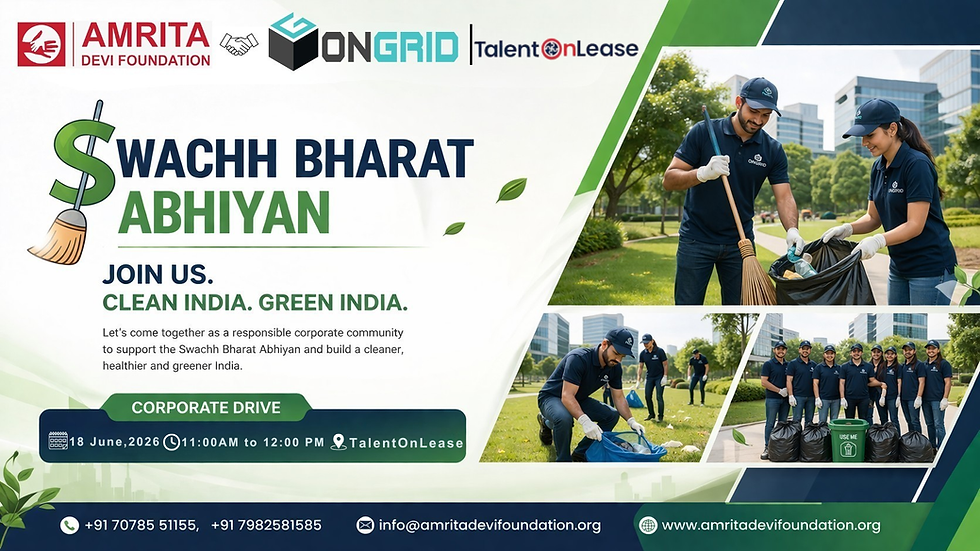 Amrita Devi Foundation x OnGrid x TalentOnLease | Swachh Bharat Abhiyan