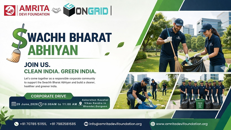 Amrita Devi Foundation x OnGrid x Aakarshan Kaushal Vikas Kendra | Swachh Bharat Abhiyan